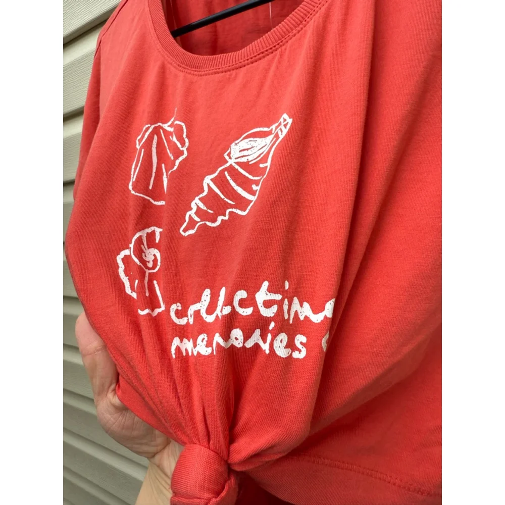 Knot-Front Orange Midi Dress with Cutout - Picture 7 of 14